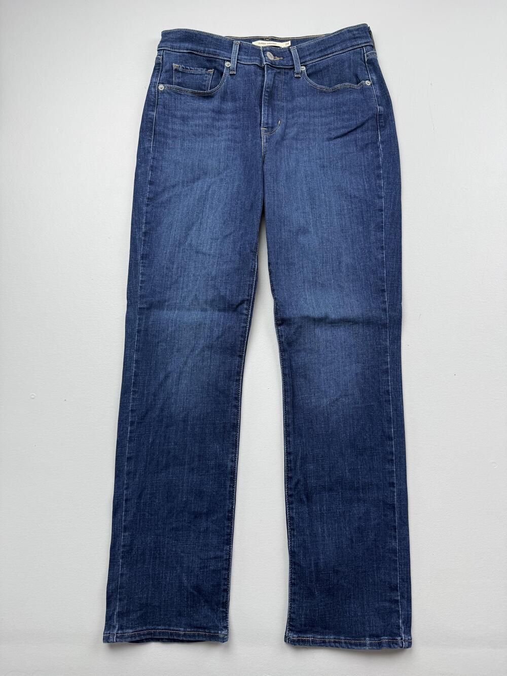 Levi's Classic Straight Jeans Womens 28 Blue Medium Wash Mid Rise Straight Denim